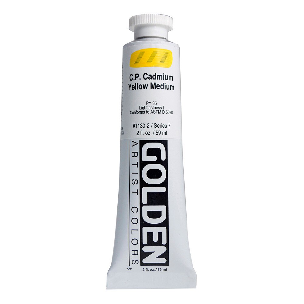 Golden Heavy Body Acrylic Tube 2oz Cadmium Yellow Medium